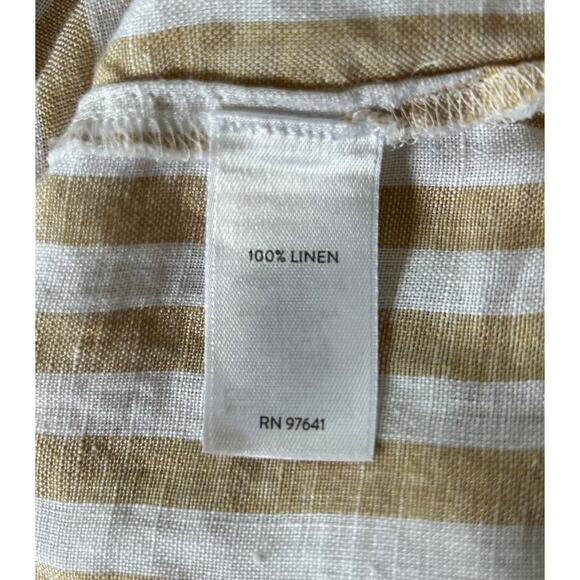 J.Jill Love Linen Medium 100% Linen Oversized‎ Striped Lagenlook Button Up Shirt - Picture 7 of 7
